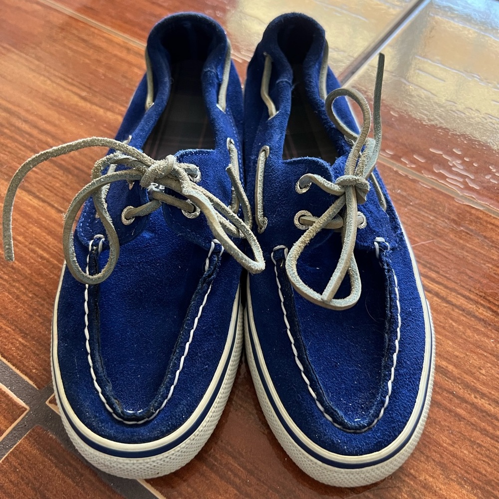 Blue Suede Sperry Topsider Shoes